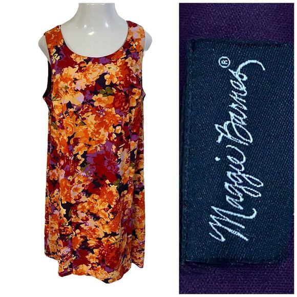 Maggie Barnes Dress Womens 18W Orange Floral Career Officecore Corpcore Church - Picture 1 of 14